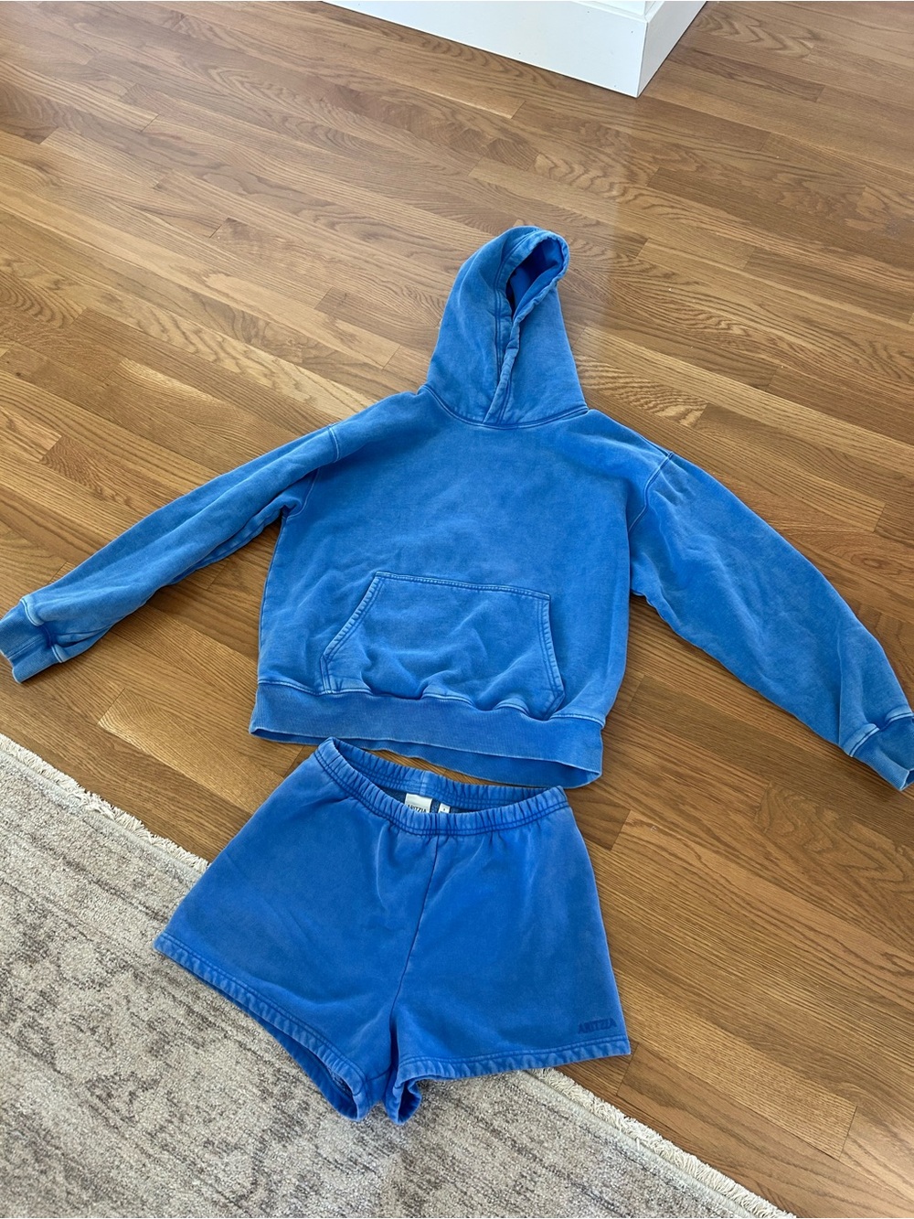 Aritzia Vibrant Blue Hoodie and Shorts Set